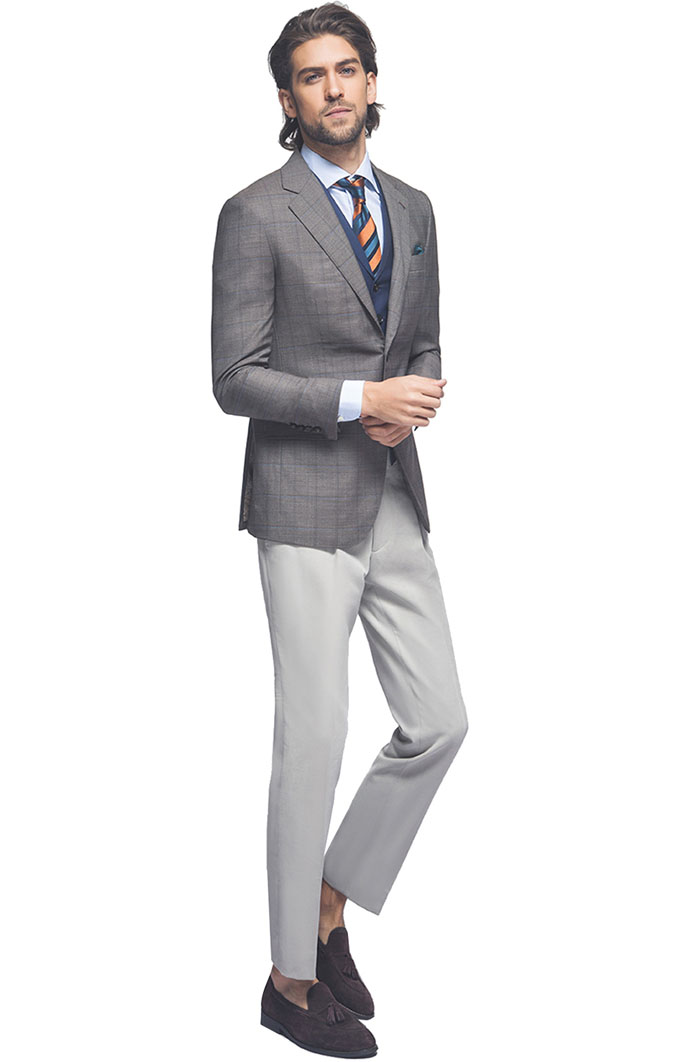 米棕色彈力西服