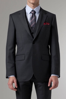 炭黑條紋三件套商務(wù)正裝cliya-061801